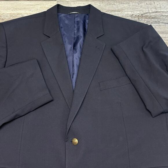 Oak Hill Blue 54 Perfect Fit 2 Button‎ Single Breasted Notch Sports Coat Blazer - Picture 1 of 15